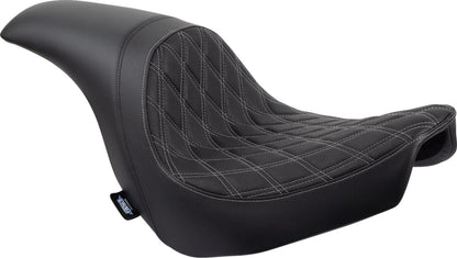 DRAG SPECIALTIES SEATS Predator Seat - Double Diamond w/ Silver Sitching - Vinyl - FL 0802-1518