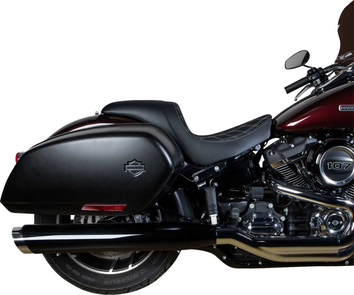 DRAG SPECIALTIES SEATS Predator Seat - Double Diamond w/ Silver Sitching - Vinyl - FL 0802-1518