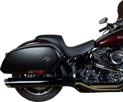 DRAG SPECIALTIES SEATS Predator Seat - Double Diamond w/ Silver Sitching - Vinyl - FL 0802-1518