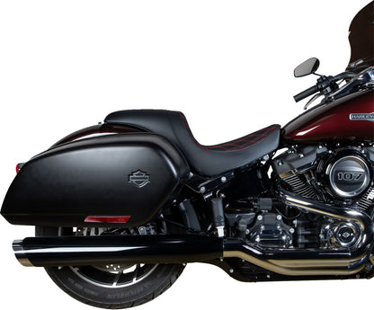 DRAG SPECIALTIES SEATS Predator Seat - Double Diamond w/ Red Sitching - Vinyl - FL 0802-1519
