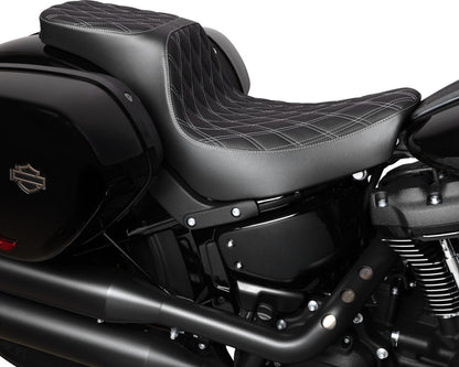 DRAG SPECIALTIES SEATS Predator 2-Up Seat - Double Diamond - Silver Stitching - FL/FX 4688C