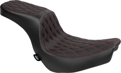 DRAG SPECIALTIES SEATS Predator 2-Up Seat - Double Diamond - Red Stitching - FL/FX 4688D