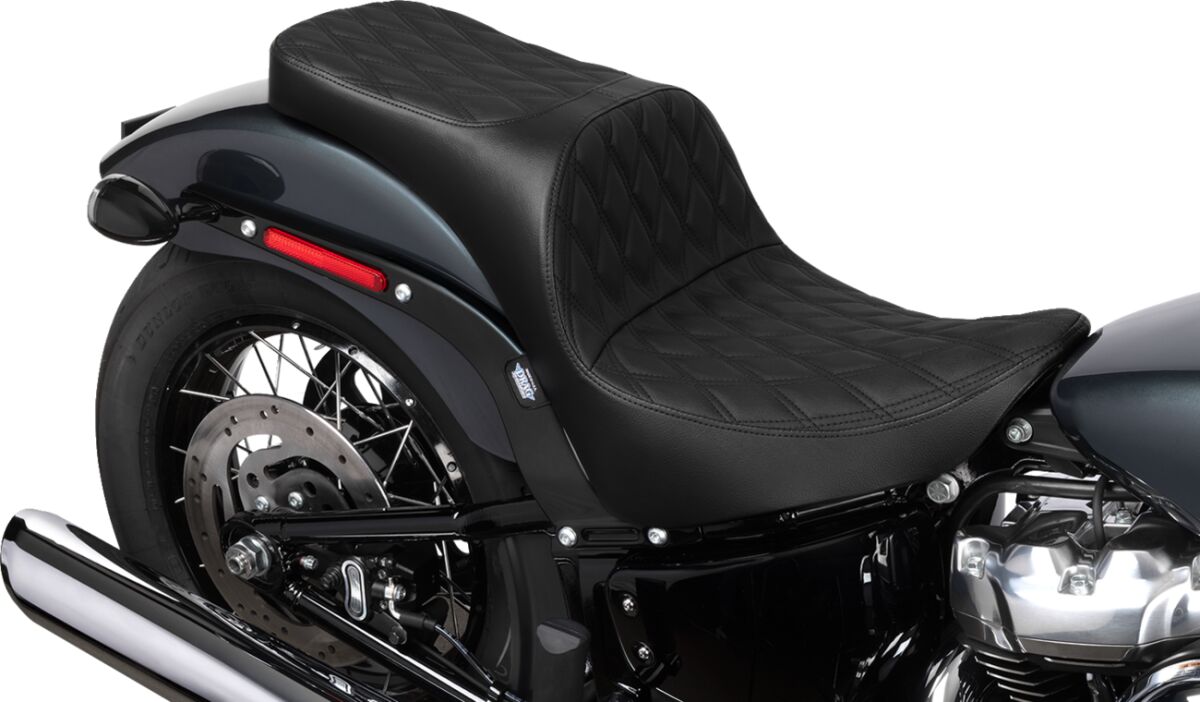 DRAG SPECIALTIES SEATS Freedom Seat - Vinyl - Double Diamond Black Stitch 4719B