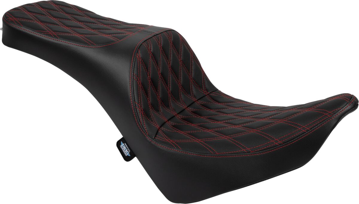 DRAG SPECIALTIES SEATS Freedom Seat - Vinyl - Double Diamond Red Stitch 4719D