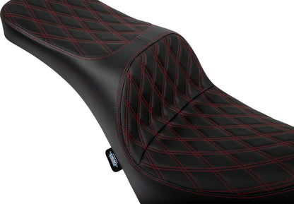 DRAG SPECIALTIES SEATS Freedom Seat - Vinyl - Double Diamond Red Stitch 4719D