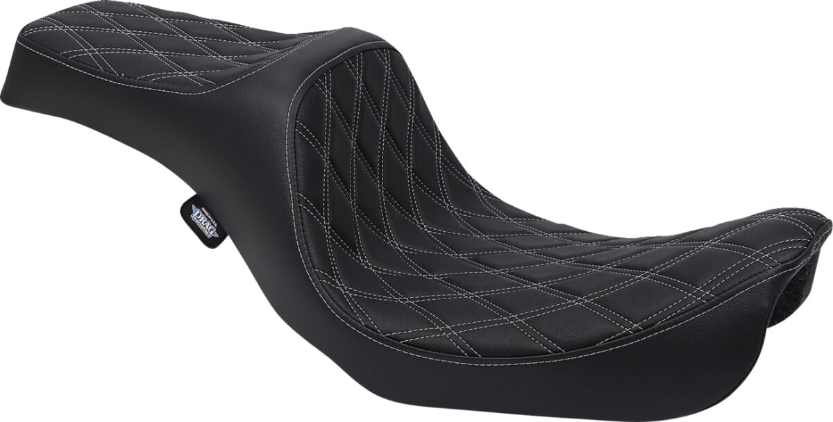 DRAG SPECIALTIES SEATS SEAT PREDATOR III DOUBLE DIAMOND BLACK/SILVER 0803-0603