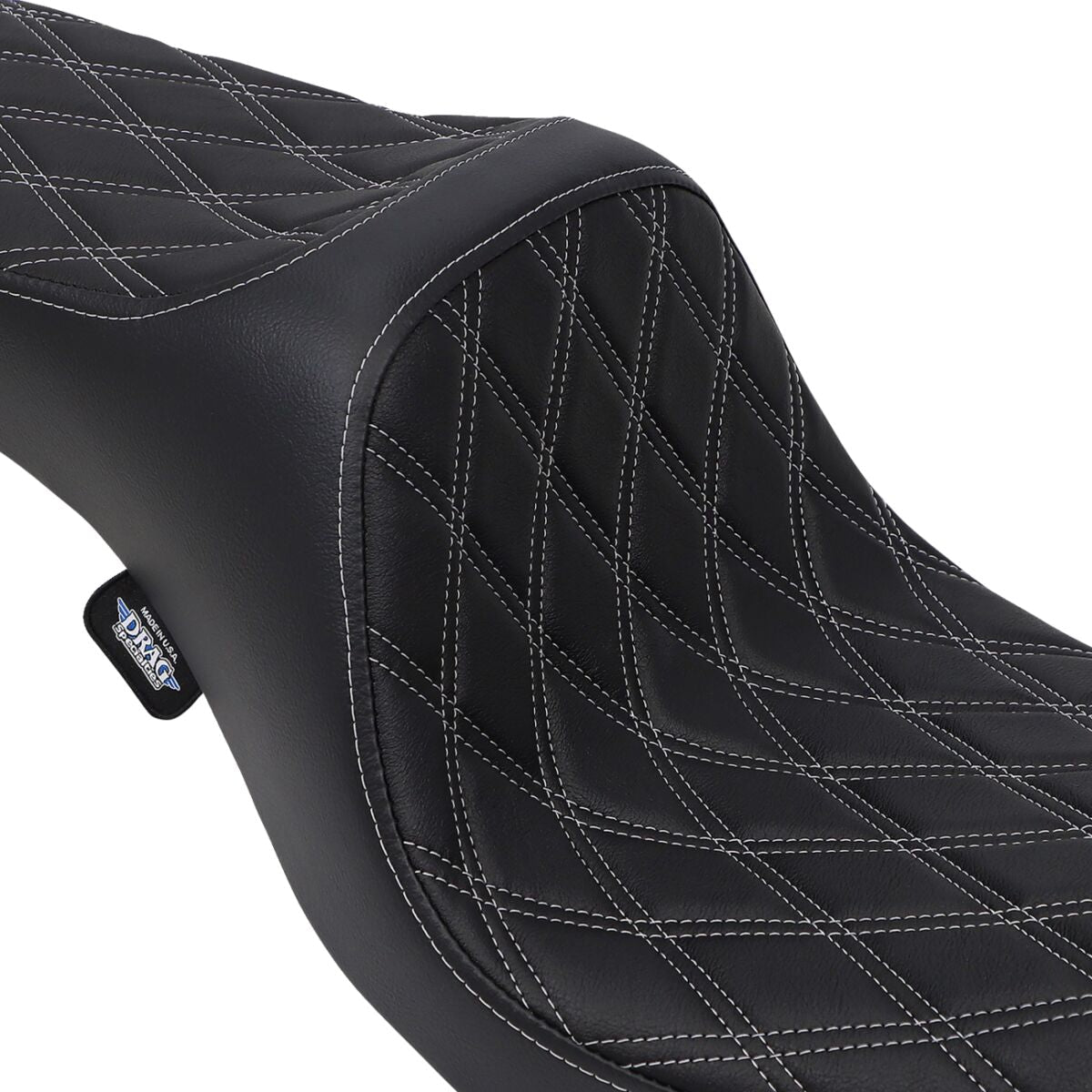 DRAG SPECIALTIES SEATS SEAT PREDATOR III DOUBLE DIAMOND BLACK/SILVER 0803-0603