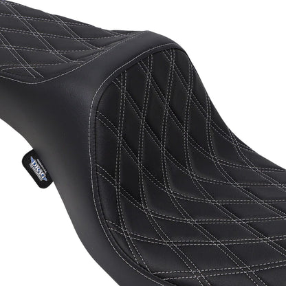 DRAG SPECIALTIES SEATS SEAT PREDATOR III DOUBLE DIAMOND BLACK/SILVER 0803-0603