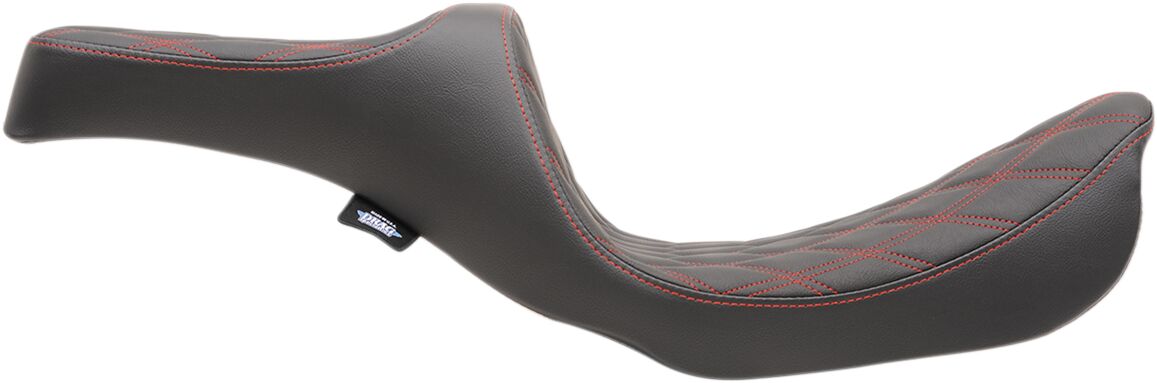 DRAG SPECIALTIES SEATS SEAT PREDATOR III DOUBLE DIAMOND BLACK/RED 0803-0604