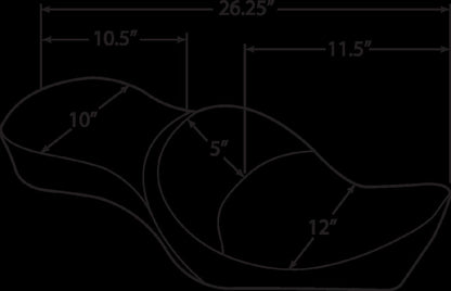 DRAG SPECIALTIES SEATS SEAT LOW-PROFILE DOUBLE BUCKET SMOOTH BLACK 0804-0604