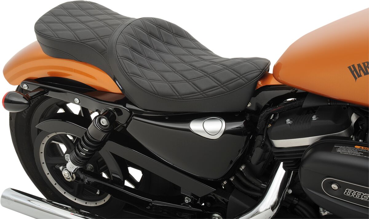 DRAG SPECIALTIES SEATS SEAT LOW-PROFILE DOUBLE BUCKET DIAMOND BLACK 0804-0605
