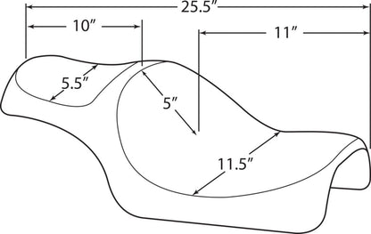 DRAG SPECIALTIES SEATS SEAT CABALLERO 2 UP DIAMOND STYLE BLACK 0804-0669