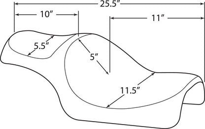 DRAG SPECIALTIES SEATS SEAT CABALLERO 2 UP DIAMOND STYLE BLACK 0804-0669