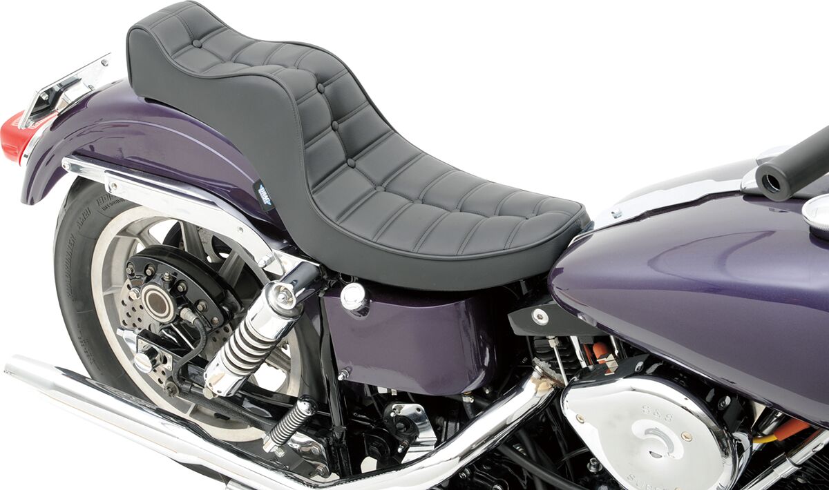 DRAG SPECIALTIES SEATS SEAT MINI KING AND QUEEN REAR 2-UP VINYL BLACK 0805-0093