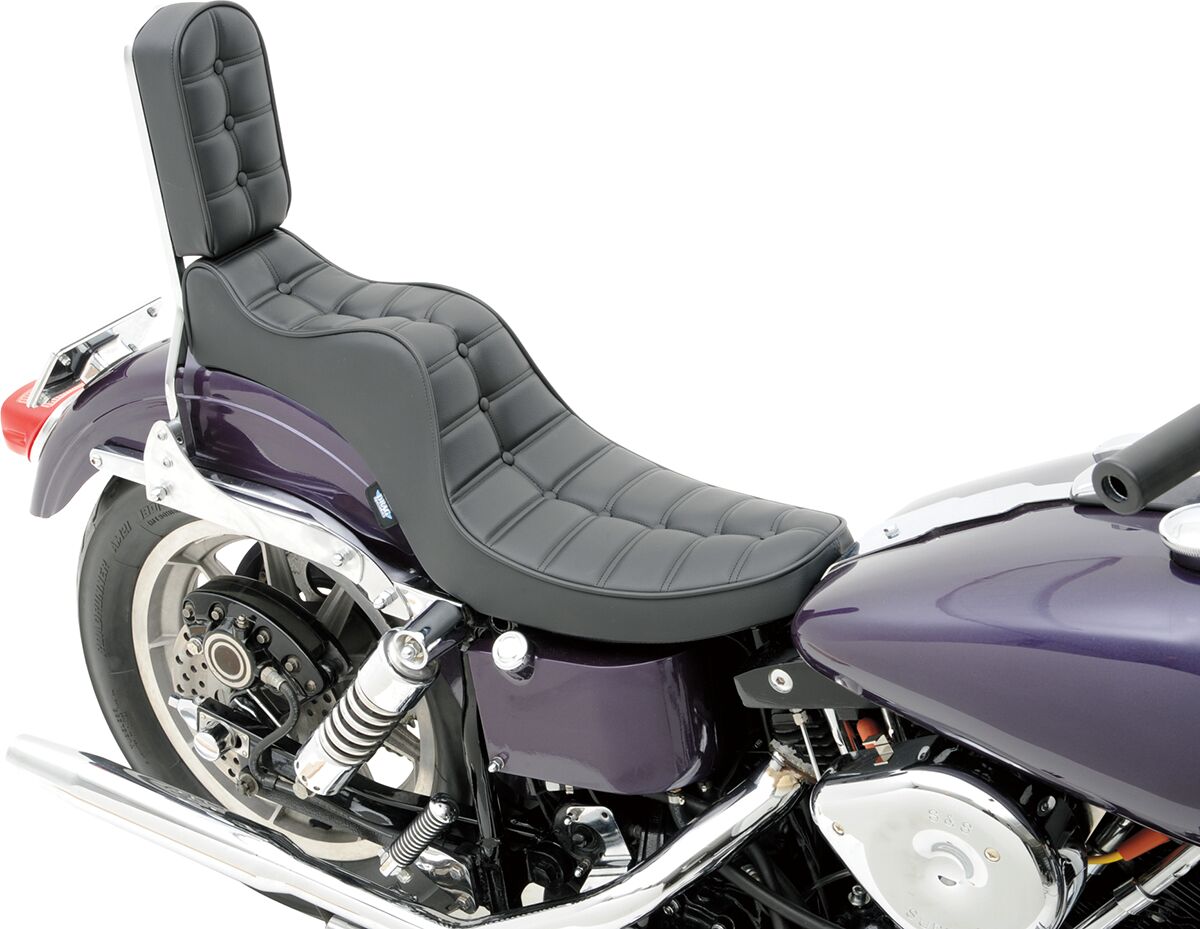 DRAG SPECIALTIES SEATS SEAT MINI KING AND QUEEN REAR 2-UP VINYL BLACK 0805-0093