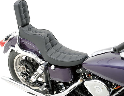 DRAG SPECIALTIES SEATS SEAT MINI KING AND QUEEN REAR 2-UP VINYL BLACK 0805-0093
