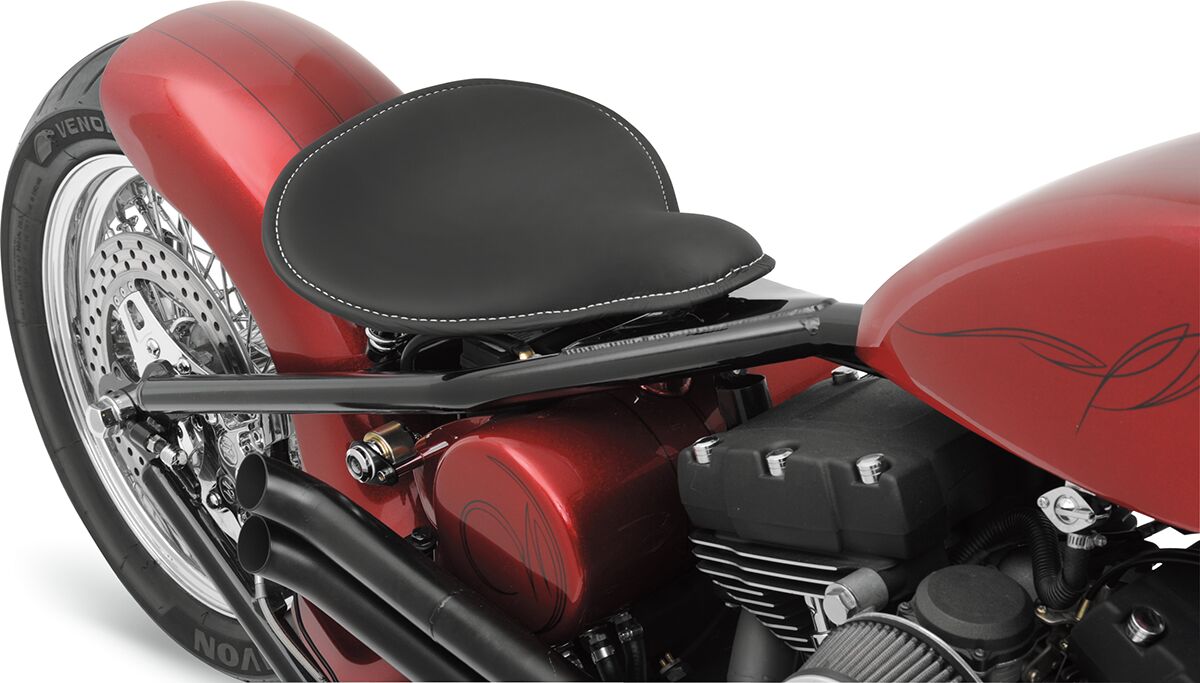 DRAG SPECIALTIES SEATS SEAT SPRING SOLO LARGE LOW-PROFILE FRONT SOLO LEATHER WHITE 0806-0055