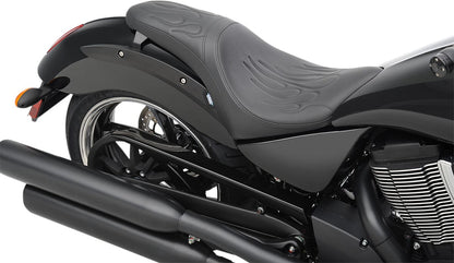 DRAG SPECIALTIES SEATS SEAT PREDATOR FRONT SMOOTH SOLAR-REFLECTIVE LEATHER BLACK 0810-1597