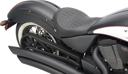DRAG SPECIALTIES SEATS SEAT FRONT SOLO SOLAR-REFLECTIVE LEATHER BLACK 0810-1601