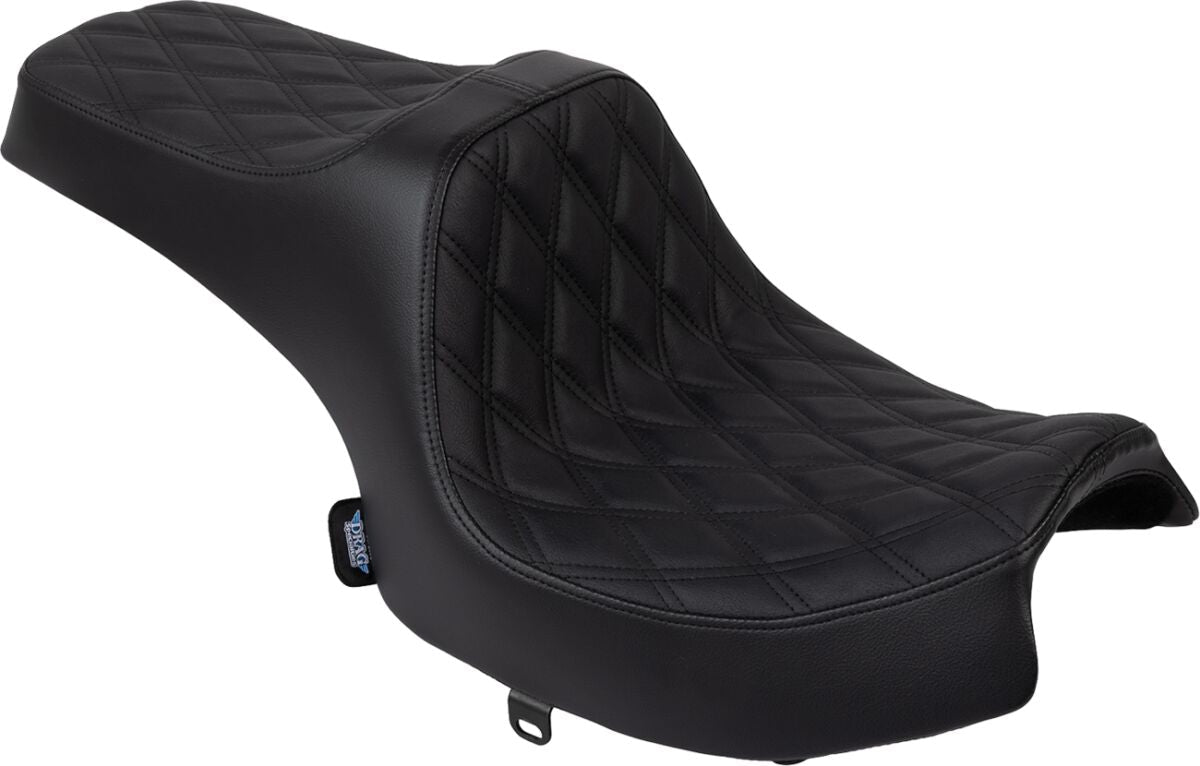 DRAG SPECIALTIES SEATS Predator III Seat - Vinyl - Double Diamond - Black Stitch - Challenger 4718B