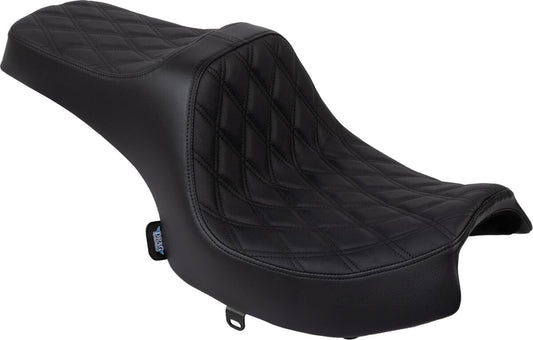DRAG SPECIALTIES SEATS Predator III Seat - Vinyl - Double Diamond - Black Stitch - Challenger 4718B