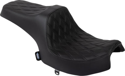 DRAG SPECIALTIES SEATS Predator III Seat - Solar Leather - Double Diamond - Black Stitch - Challenger 4718F