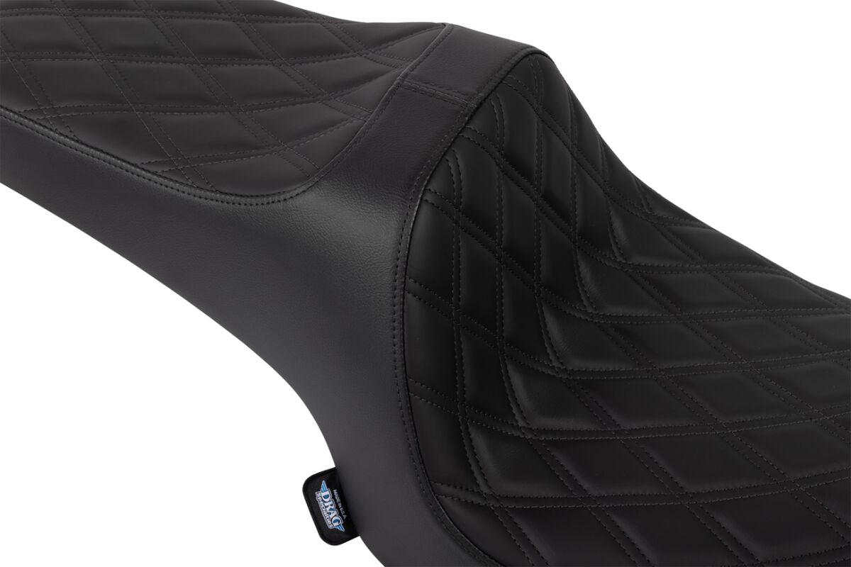 DRAG SPECIALTIES SEATS Predator III Seat - Solar Leather - Double Diamond - Black Stitch - Challenger 4718F