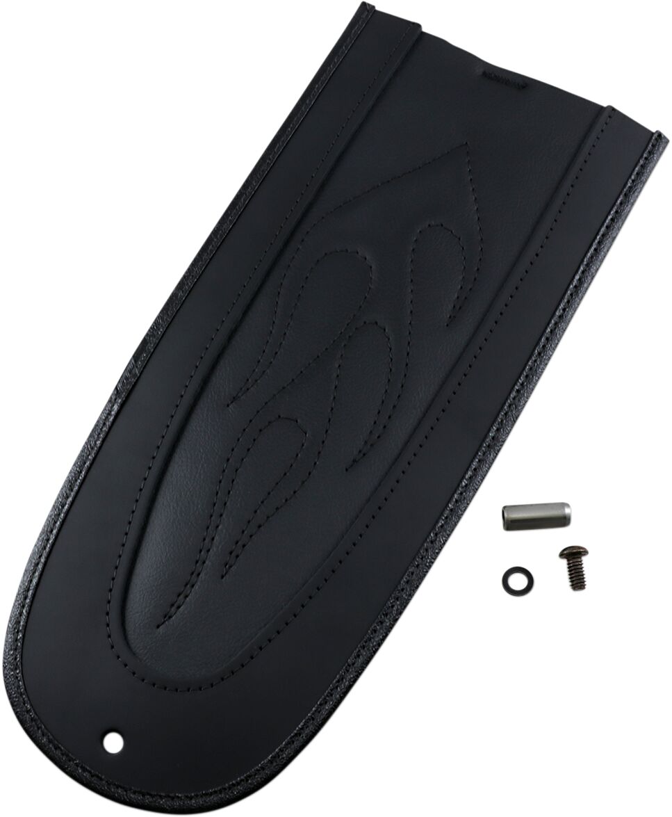 DRAG SPECIALTIES SEATS FENDER PROTECTOR FENDER SKINS REAR FLAME STITCH VINYL BLACK 1405-0149