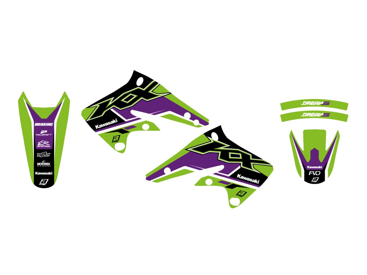 BLACKBIRD RACING GRAPHIC KIT DREAM 5 KXF 250 04-05 2407AB