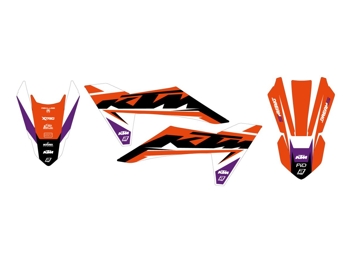 BLACKBIRD RACING GRAPHIC KIT DREAM 5 KTM SX65 24- 2550AB