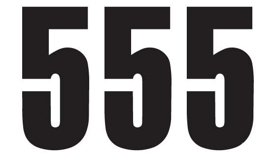 BLACKBIRD RACING THREE SERIES NUMBER #5 ADHESIVE 3 PACK BLACK 5047/20/5