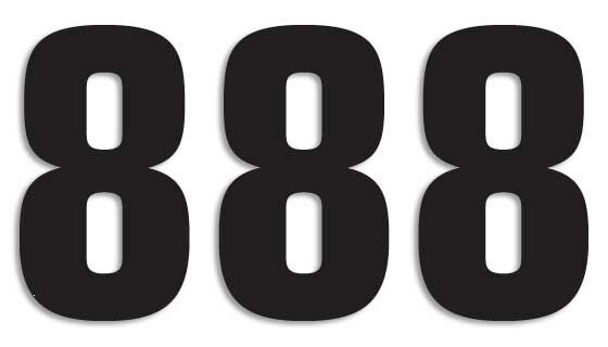 BLACKBIRD RACING TWO SERIES NUMBER #8 ADHESIVE 3 PACK BLACK 5048/20/8