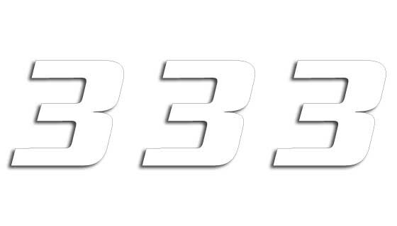 BLACKBIRD RACING ONE SERIES NUMBER #3 ADHESIVE 3 PACK WHITE 5049/10/3