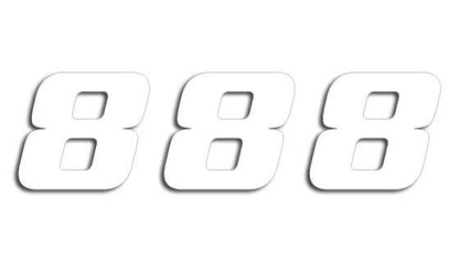 BLACKBIRD RACING ONE SERIES NUMBER #8 ADHESIVE 3 PACK WHITE 5049/10/8