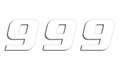 BLACKBIRD RACING ONE SERIES NUMBER #9 ADHESIVE 3 PACK WHITE 5049/10/9