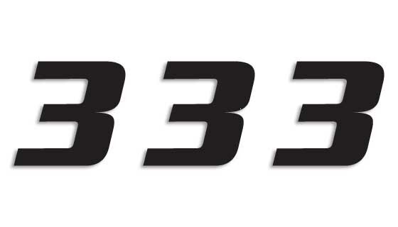 BLACKBIRD RACING ONE SERIES NUMBER #3 ADHESIVE 3 PACK BLACK 5049/20/3