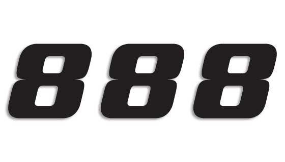 BLACKBIRD RACING ONE SERIES NUMBER #8 ADHESIVE 3 PACK BLACK 5049/20/8