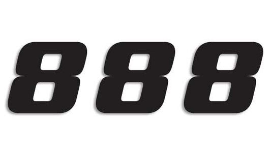 Blackbird Racing One Series Number #8 Adhesive 3 Pack Black 5049/20/8