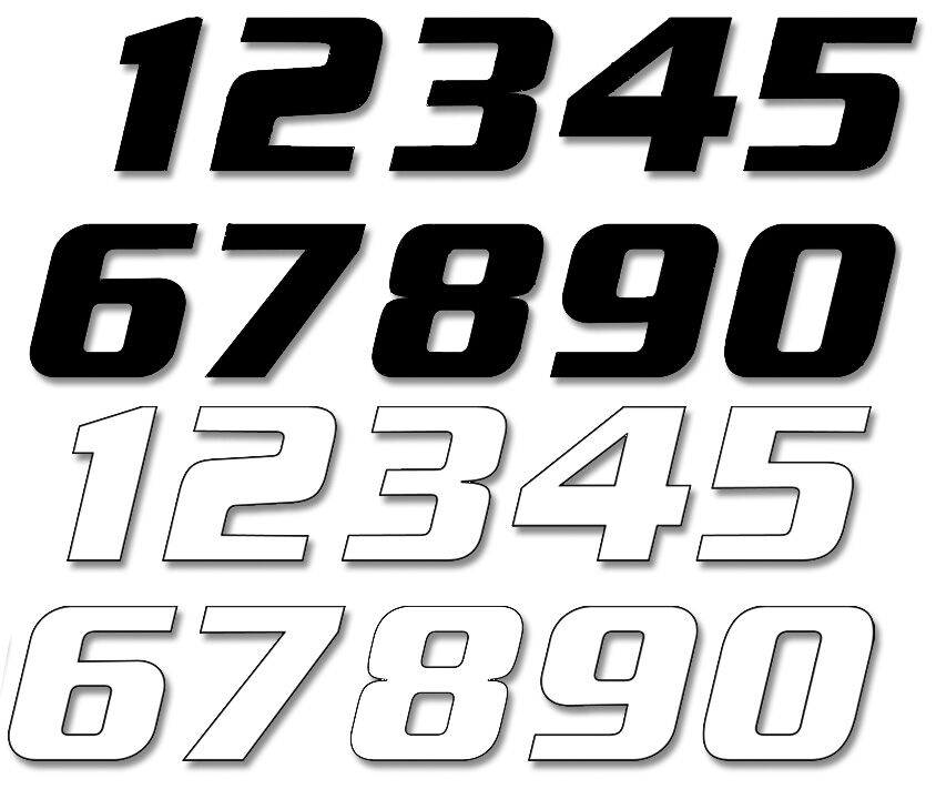 BLACKBIRD RACING ONE SERIES NUMBER #8 ADHESIVE 3 PACK BLACK 5049/20/8