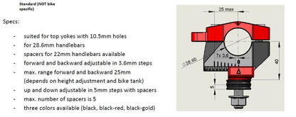 GILLES TOOLING 2DGT ADJUSTABLE HANDLEBAR RISE 2DGT-02-26-B