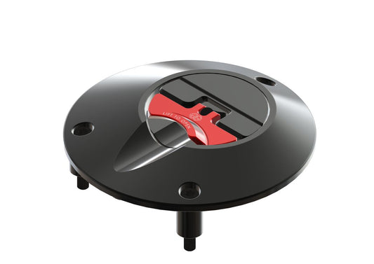 Gilles Tooling Fuel Cap VER. 2 Black/Red YAMA FCAP2-B002-BR