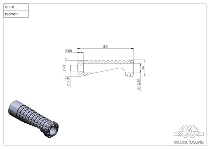 GILLES TOOLING FOOTREST KIT RGK2 BLACK UF-18-KIT.b