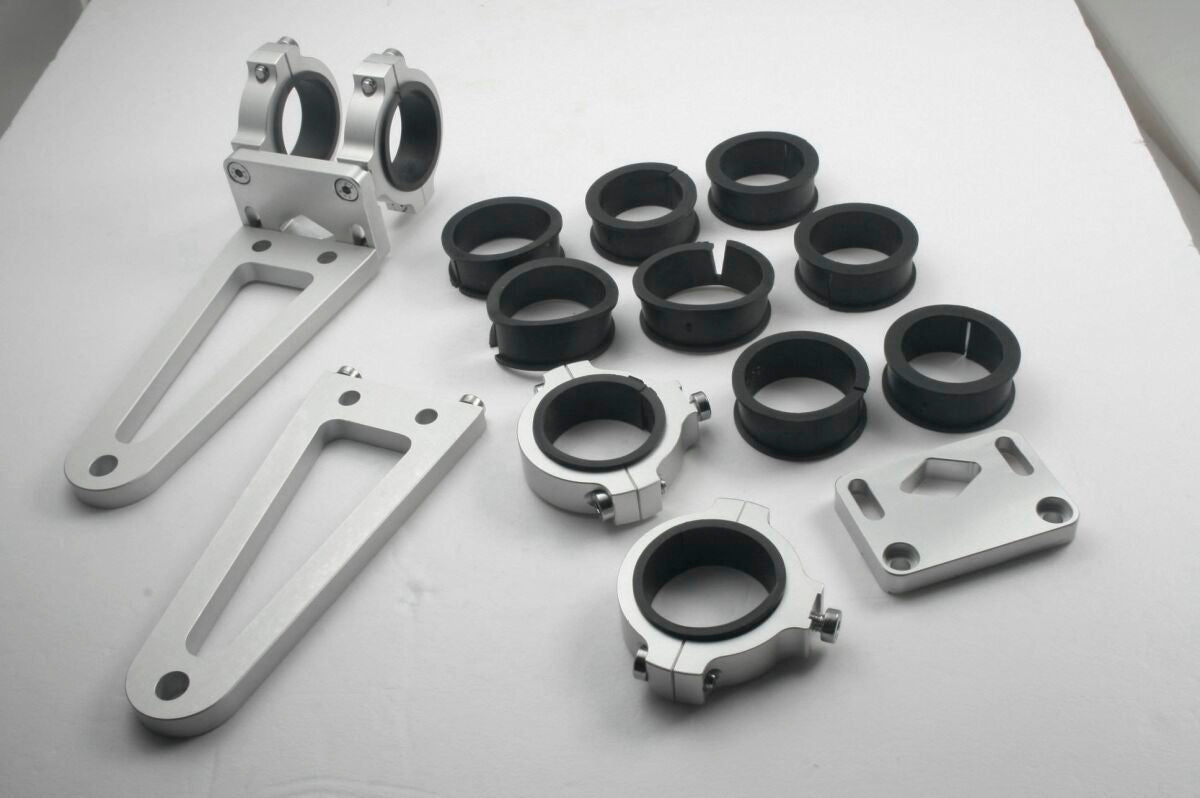 PARTS EUROPE MOUNTING KIT - HEADLIGHT BRACKETS / ALUMINIUM / SILVER 01254204