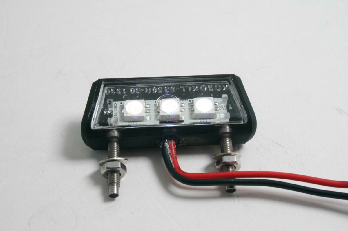 PARTS EUROPE LED LICENSE PLATE LIGHT / CLEAR LENS / BLACK 01220581