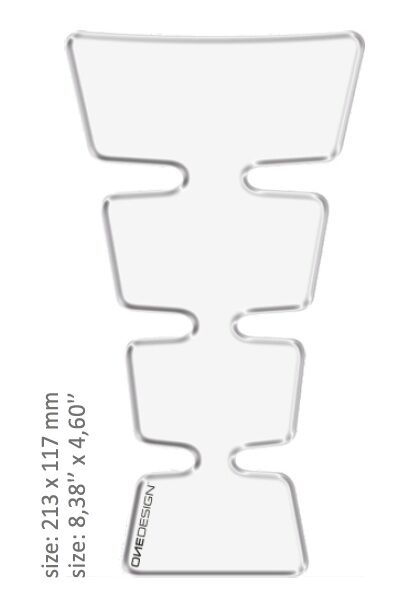 OneDesign UNIVERSAL TANK PAD - GLOSS TRANSPARENT - 21,3 CM X 11,7 CM | 8.38" X 4.60" - RESIN/POLYURETHANE CGMAXTP