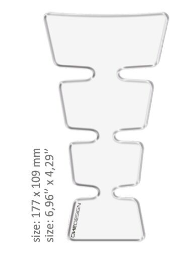 OneDesign UNIVERSAL TANK PAD - GLOSS TRANSPARENT - 17,7 CM X 10,9 CM | 6.96" X 4.29" - RESIN/POLYURETHANE CGMEDTP