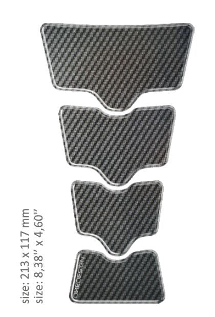 OneDesign UNIVERSAL TANK PAD - GLOSS GRAY - CARBON DESIGN - 21,3 CM X 11,7 CM | 8.38" X 4.60" - RESIN/POLYURET CGZONEFP