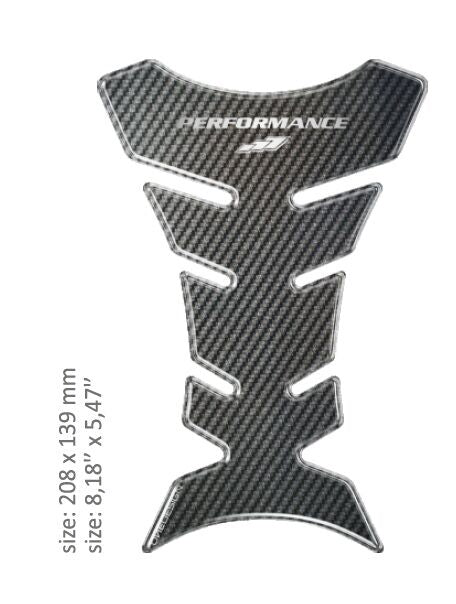OneDesign UNIVERSAL TANK PAD - GLOSS GRAY - CARBON DESIGN - 20,8 CM X 13,9 CM | 8.18" X 5.47" - RESIN/POLYURET CGHPCP