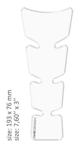 OneDesign UNIVERSAL TANK PAD - GLOSS TRANSPARENT - 19,3 CM X 7,6 CM | 7.6" X 3" - RESIN/POLYURETHANE CGSLITP