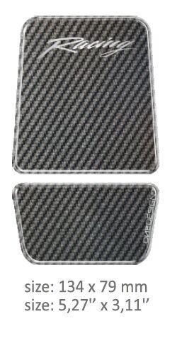 OneDesign UNIVERSAL TANK PAD - GLOSS GRAY - CARBON DESIGN - 13,4 CM X 7,9 CM | 5.27" X 3.11" - RESIN/POLYURETH CGMTPADP